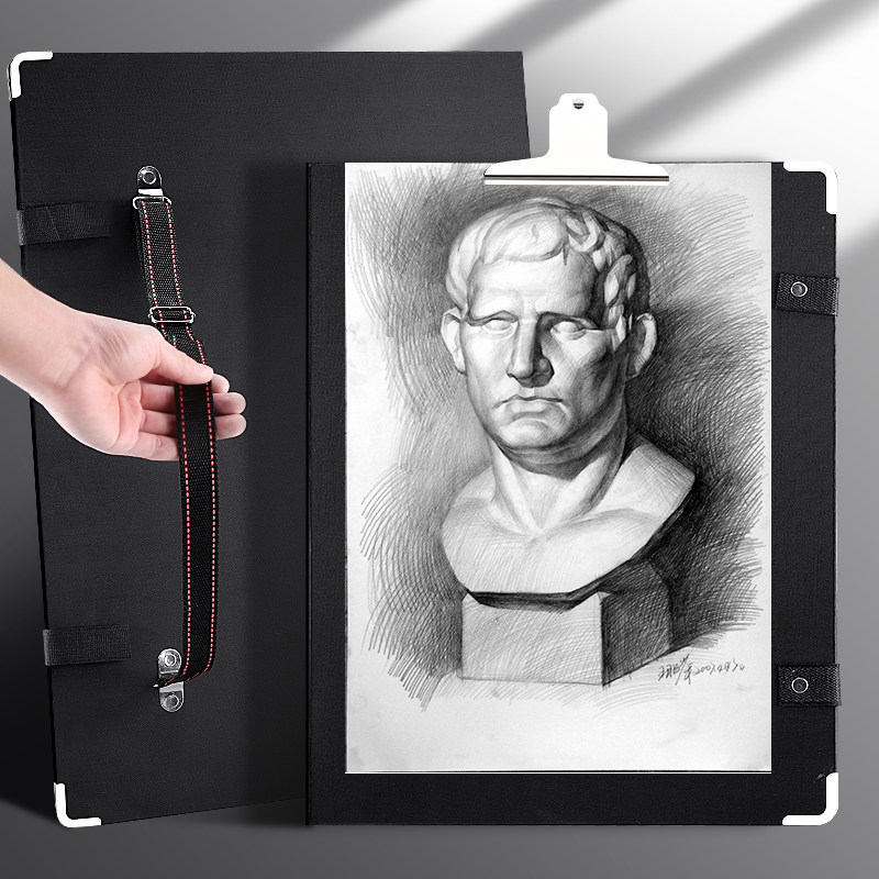 Kids Outdoor Easel - 8K Skizzen-Zeichenbrett Tragbare Doppelschulter-Kunsttasche Aufbewahrungsmappe Outdoor-Skizzier-