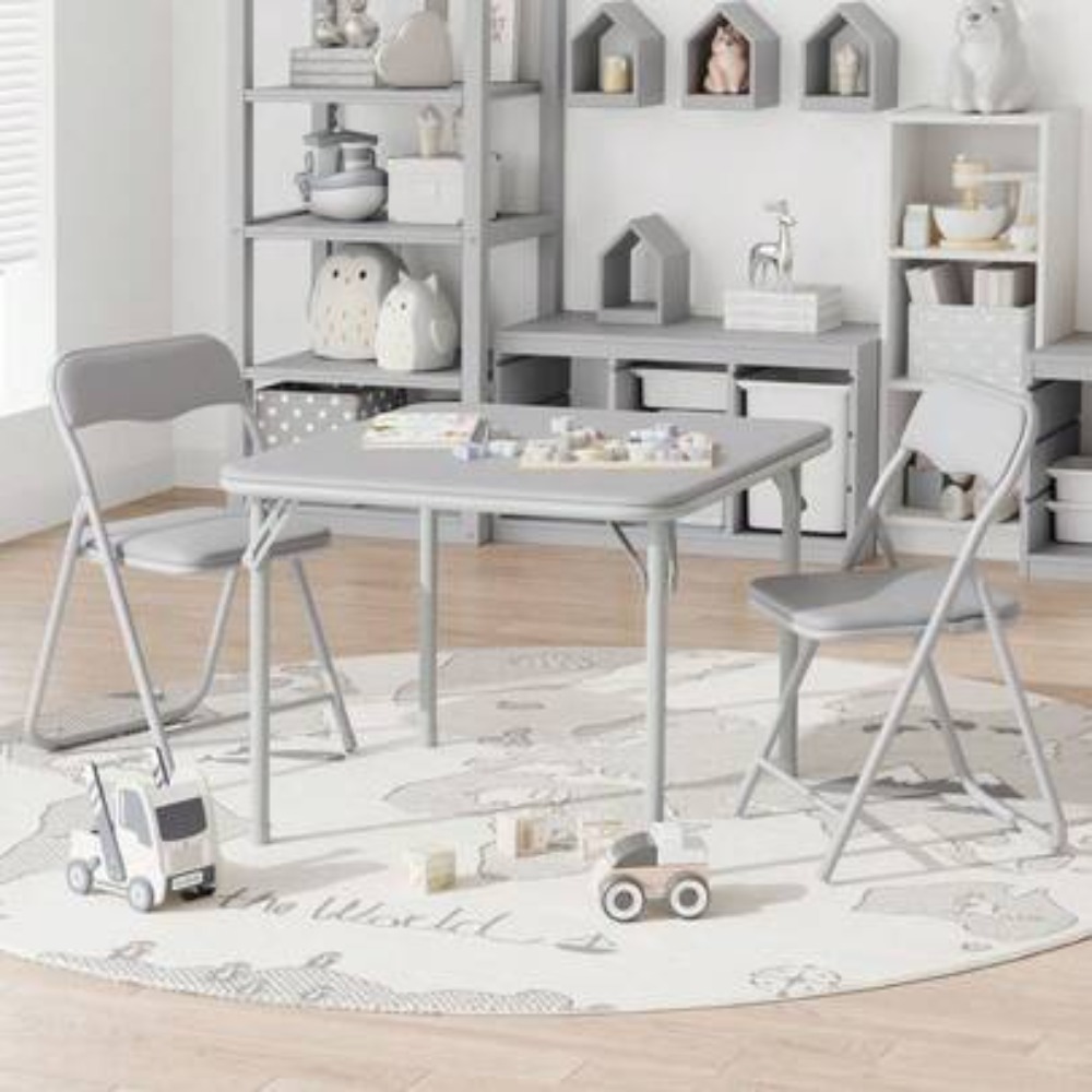 Kids Outdoor Chair And Table - 3-teiliges Klapp-Tisch- und Stuhl-Set für Kinder,