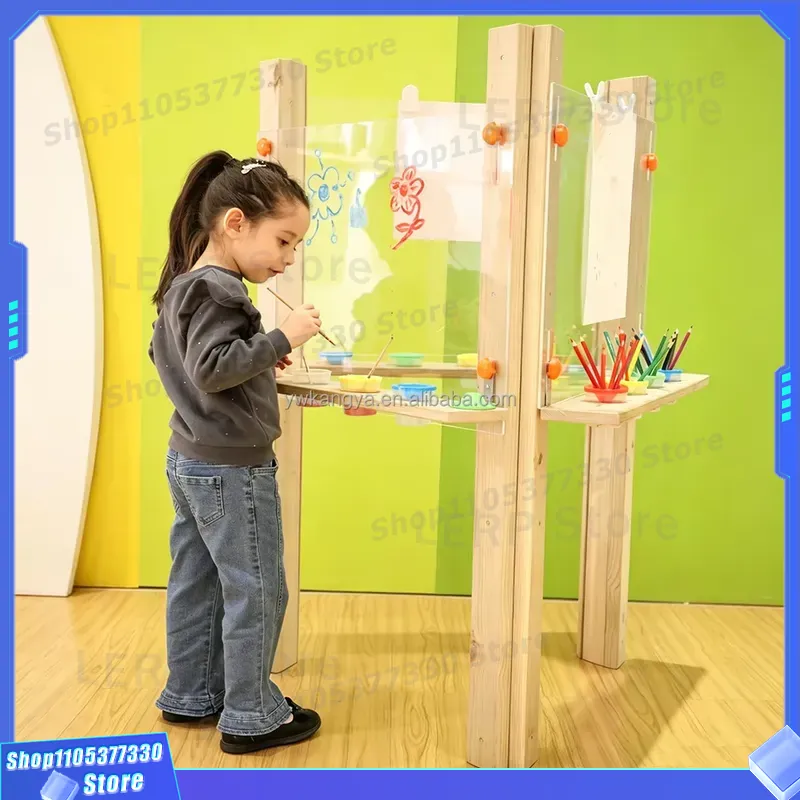 Kids Outdoor Easel - KANGYA SS50 Holz-Kinder-Kunststaffelei Outdoor Doppelseitige Tafel