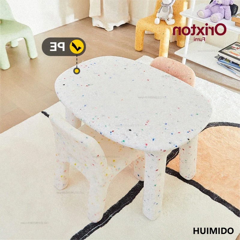 Kids Outdoor Chair And Table - Kinder-Schreibtisch- und Stuhl-Set mit Rückenlehne, niedriger
