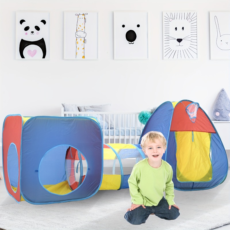 Kids Outdoor Play Ideas - Kinderspielzelt 3in1 mit Tunnel-Ballbecken, Spielzeug für