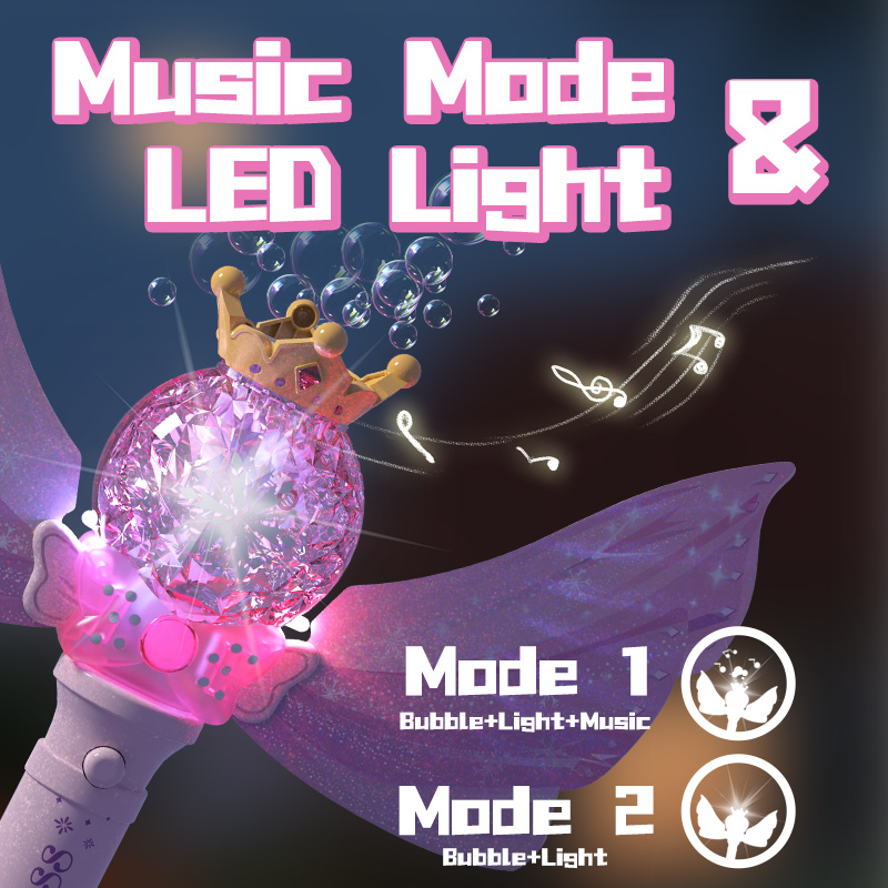 Kids Outdoor Music - Prinzessin Engel Flügel Seifenblasenstab Elektrischer Automatischer