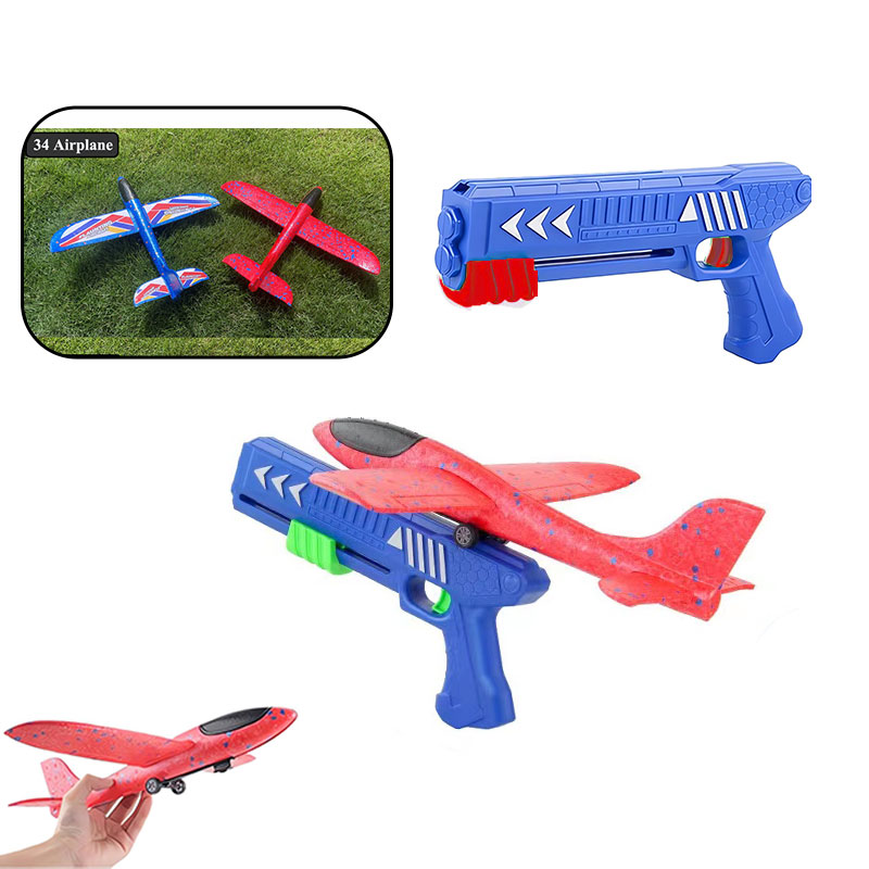 Kids Outdoor Xmas Gifts - Kinder 24/34 cm Schaum Flugzeug Launcher