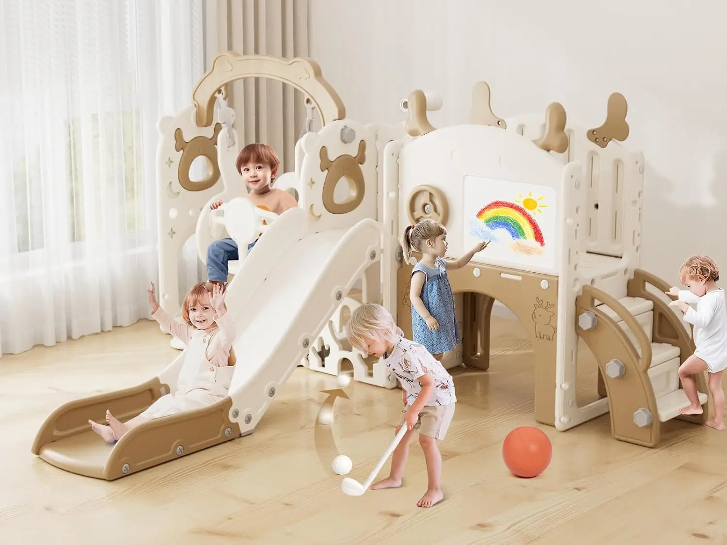 Kids Outdoor Slide Set - 13-in-1 Rutsch- und Schaukelset für Kleinkinder,