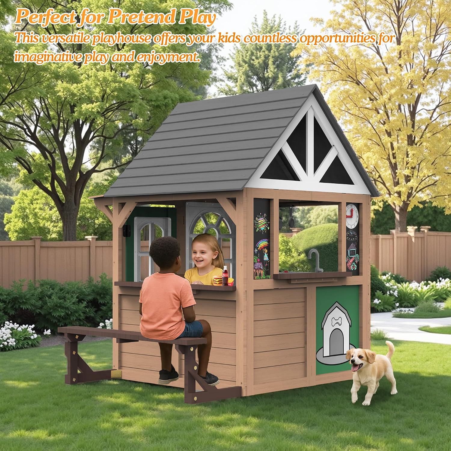 Seizeen Outdoor-Spielhaus für  – Kids Outdoor Playhouse Bewertung und Preis