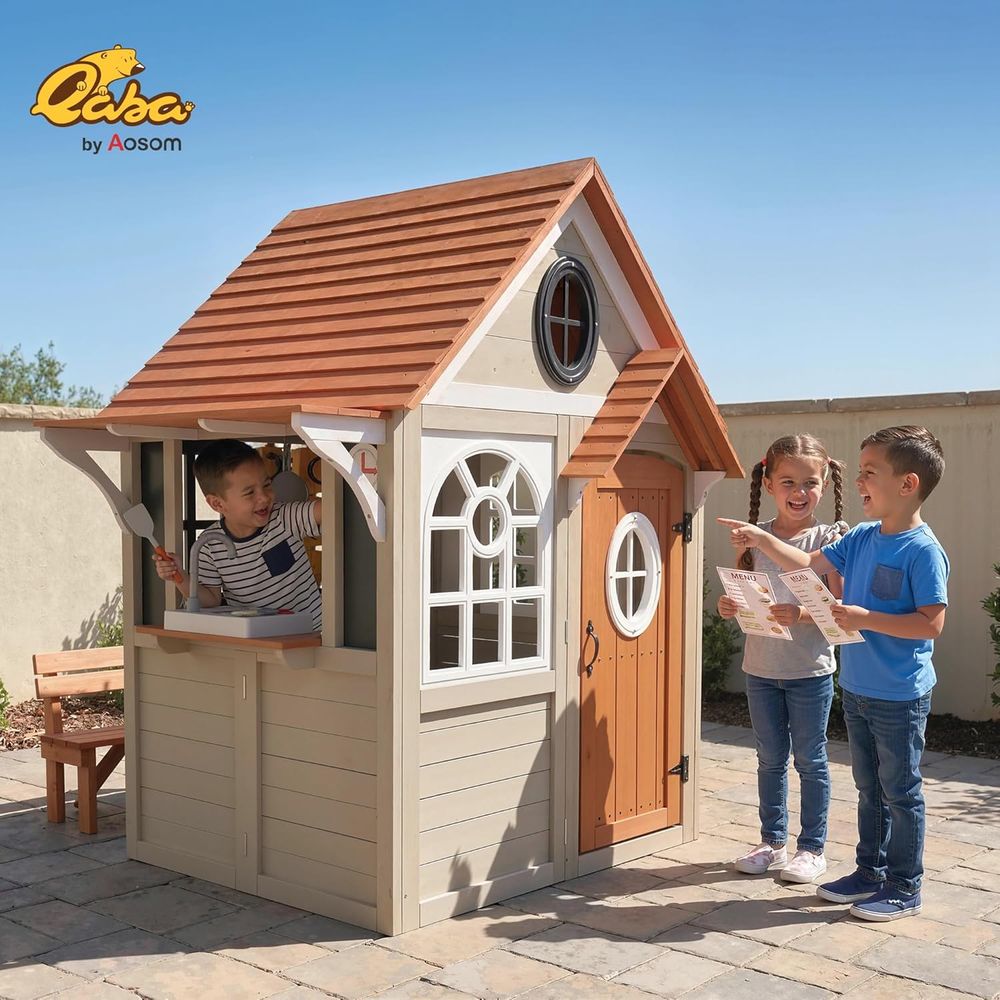Qaba Outdoor-Spielhaus aus Hol – Qaba Kids Outdoor Playhouse Bewertung und Preis