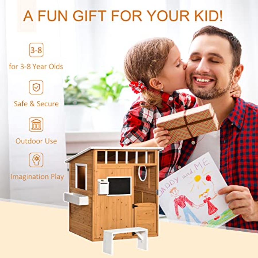 Outdoor-Holzspielhaus für Kind – Kids Outdoor Playhouse Bewertung und Preis