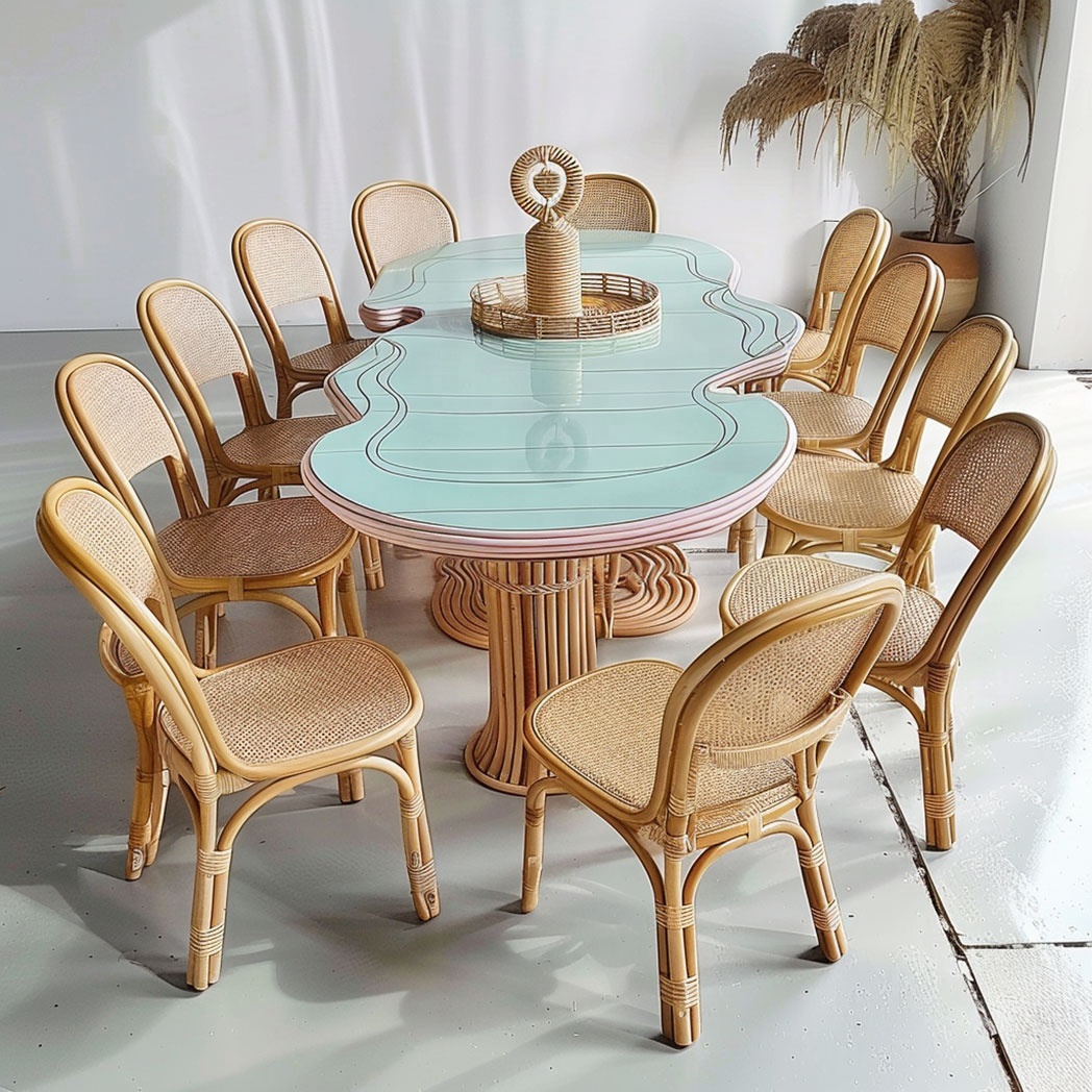 io-Pastellblauer Wellenförmige – Kids Outdoor Dining Table Bewertung und Preis