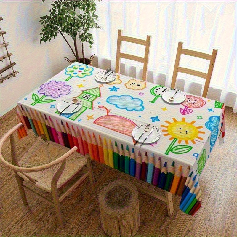 1 Stück Cartoon-Bleistiftmuste – Kids Outdoor Dining Table Bewertung und Preis