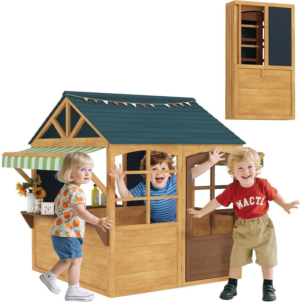 Qaba faltbares Outdoor-Spielha – Qaba Kids Outdoor Playhouse Bewertung und Preis