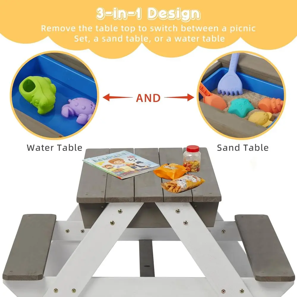 Konvertierbarer 3-in-1 Holz-Pi – Kids Outdoor Table Bewertung und Preis