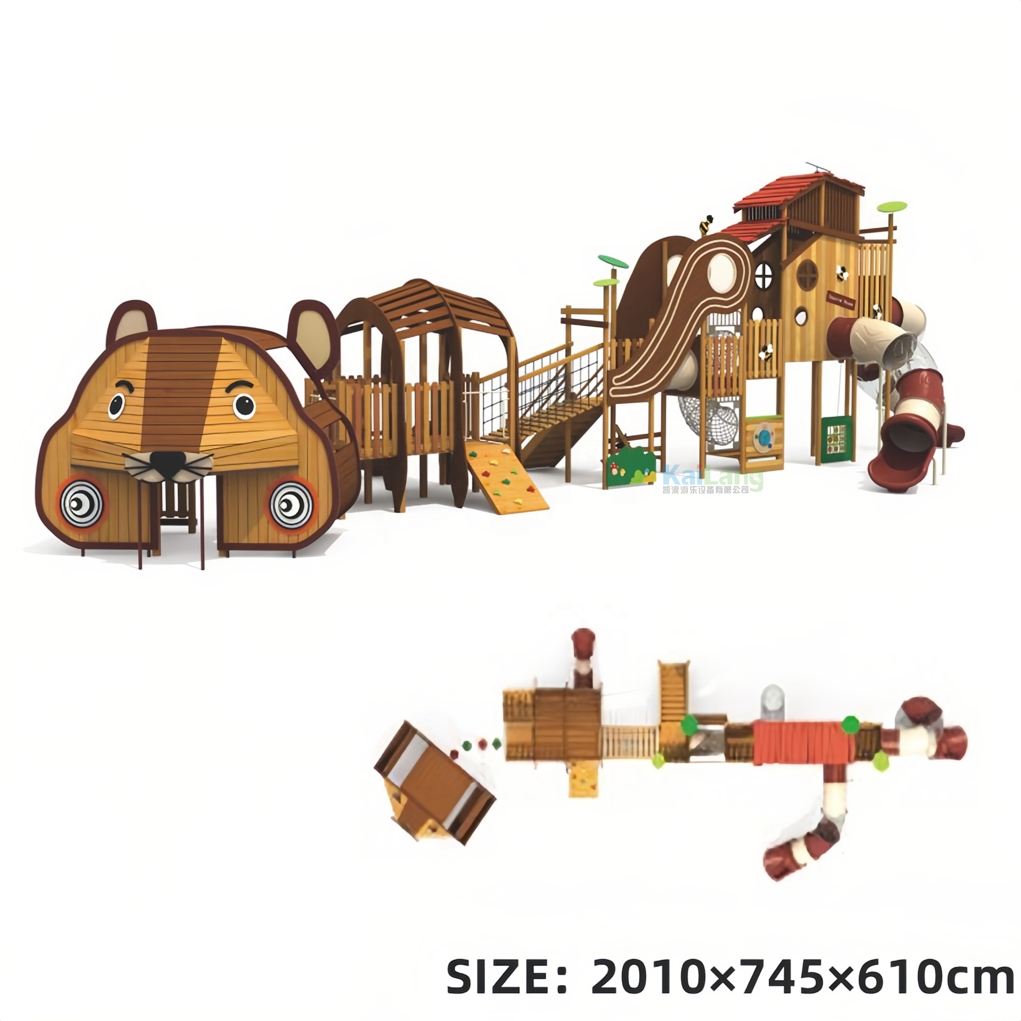 Hochwertige Holzrutsche für de – Outdoor Children'S Park Bewertung und Preis