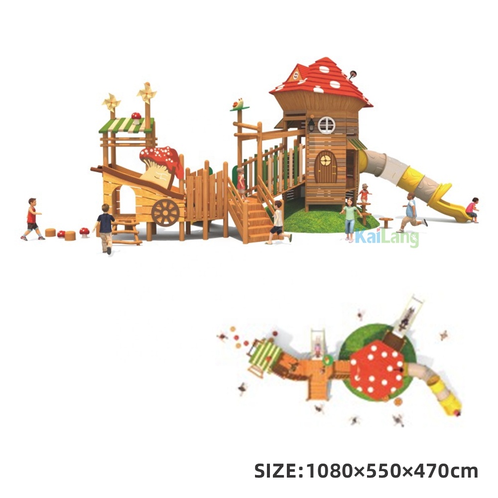 Waldpilz-Hausförmiger Holz-Spi – Outdoor Children'S Park Bewertung und Preis