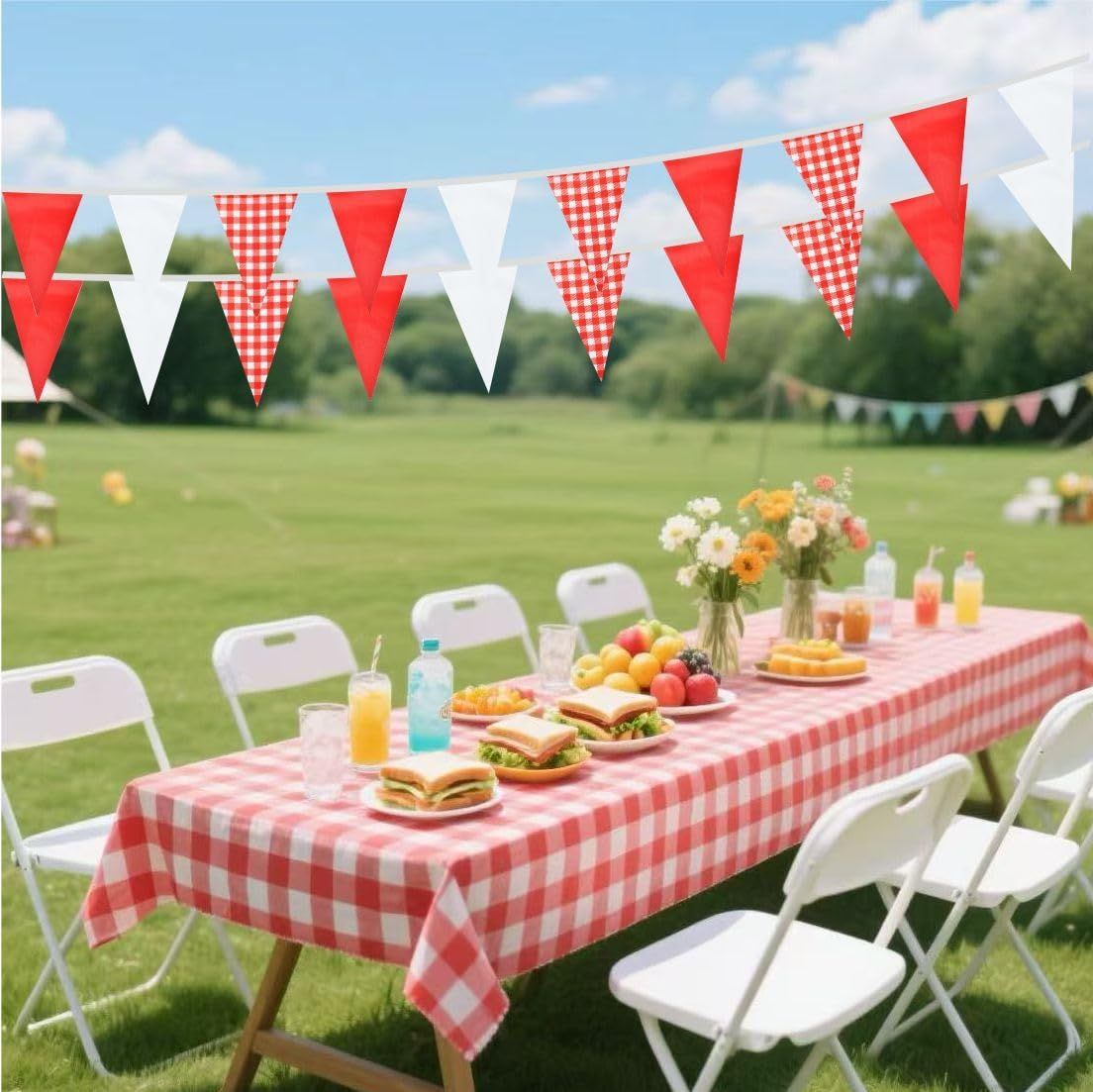 Rot-weiße Banner-Dreiecksflagg – Kids Outdoor Garden Set Bewertung und Preis